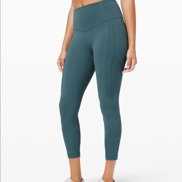 Lululemon All The Right Places Crop II Teal Athletic Leggings Women's Sz 2 - Picture 3 of 10